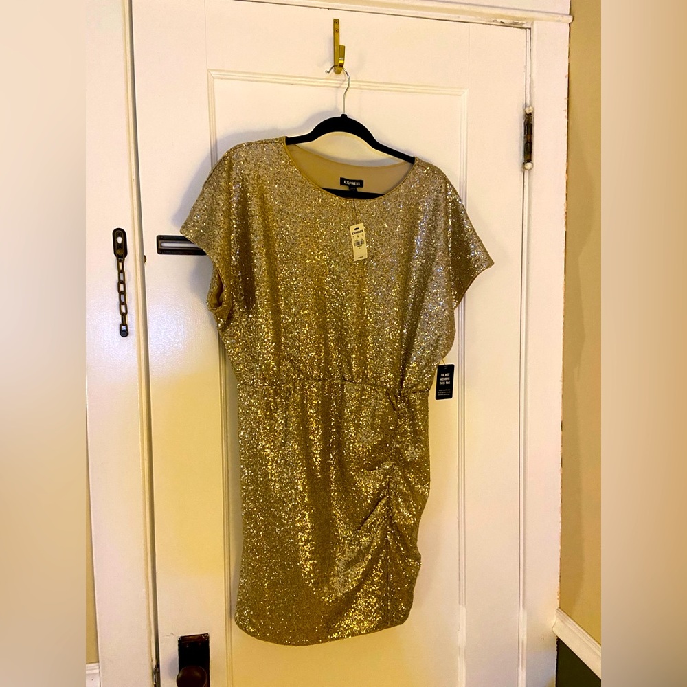 Gold Sequin Express Dress (New with tags)